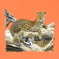 thumbnail image 2 of Wild Bobby, Wild Forest Spotted Cheetah Family, Animal Lover, Front and Back Garment-Dyed Short Sleeve Tees, Neon Orange, 2XL, 2 of 3