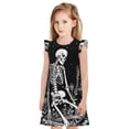 thumbnail image 1 of Balery Vintage Black white Plant skull Camisón de princesa para niñas, pijama de algodón con mangas abullonadas, suave y bonito.-XX-Large, 1 of 6