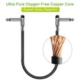 thumbnail image 2 of Cable de conexión para guitarra, 15 cm, paquete de 4, conectores jack planos de ángulo recto de 6,35 mm, cable de audio para pedales de efectos de guitarra y bajo, cable para instrumentos musicales JM, 2 of 5