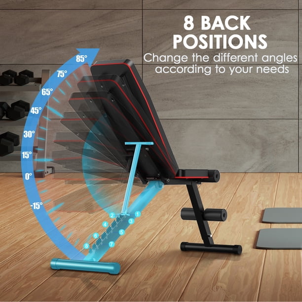 Yagud Weight Bench Press, 8 Positions Adjustable Workout Benches