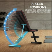 Yagud Weight Bench Press, 8 Positions Adjustable Workout Benches for Home Gym Dumbbell Exercise, 800 lbs Stable Incline Decline Bench for Full Body Workout, Folding Strength Training Sit up Bench