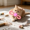 thumbnail image 4 of Mesh Tube Bow Tie Cat Toy with Bells, Crinkle Sound Interactive Teething Wand for Kittens, Chew Ring for Anxiety Relief and Boredom, 4 of 6