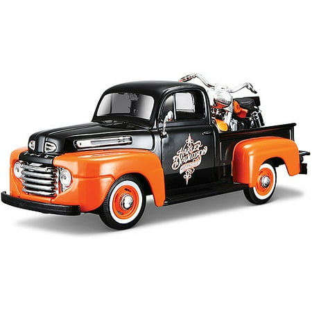 - Harley Davidson Themed 1:24 1958 FLH Duo Glide + 1:24 1948 Ford F-1 Pickup