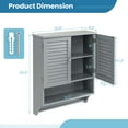 thumbnail image 3 of Costway Bathroom Wall Mounted Medicine Cabinet with Louvered Doors & Towel Bar Grey, 3 of 10