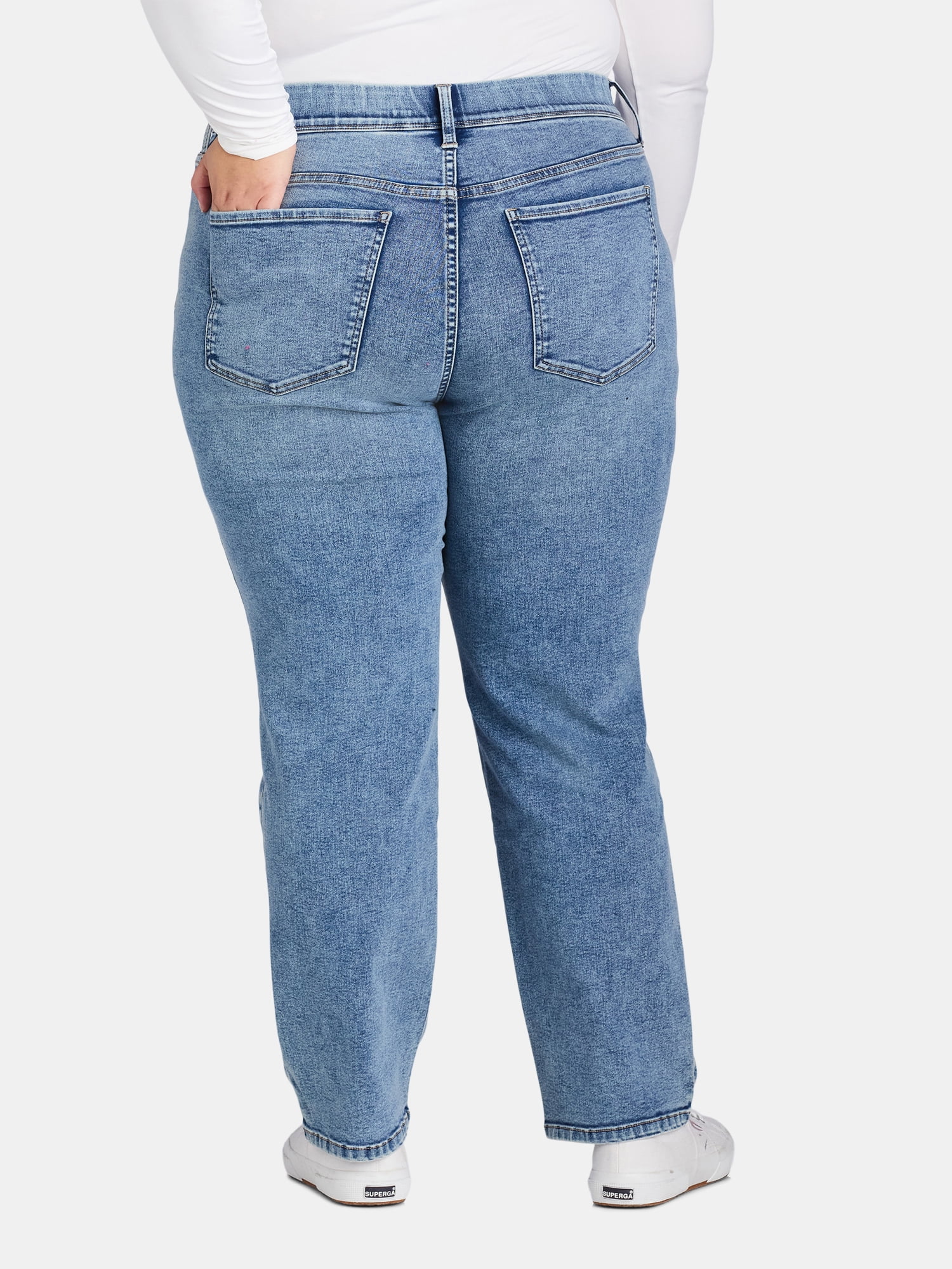 Terra & Sky Women’s Plus Straight Leg Jeggings, 29” Inseam, Sizes 0X-4X