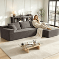thumbnail image 7 of Xiweot 103" Boneless Sectional Sofa for Living Room, Memory Foam Cloud Modular Sectional Couch with Deep Seat, No Assembly Velvet L Shaped Sofa with Right Facing Chaise, Light Gary, 7 of 7