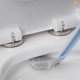 thumbnail image 3 of Toilet brush with long handle, golf silicone toilet brush, toilet brush with holder, bathroom toilet brush & holder set (blue), 3 of 5