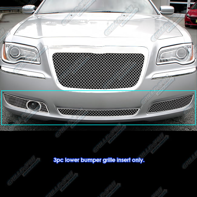APS Compatible with 2011-2014 300 300C with Adaptive Cruise Lower Bumper Stainless Steel Chrome Mesh Grille Insert R71168S 