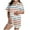 Orange, variant on KyCheLot Womens Pajama Sets Stripe Print Comfy Button down Short Sleeve Tops and Soft Shorts Sleepwear
