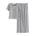 thumbnail image 2 of FNFYFH Womens T-Shirt Built-in Bra Padded Tops Short Sleeve Nightgown Soft Cotton Sleepwear Loose Fit Casual Pajamas Sets, 2 of 10