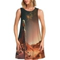 thumbnail image 1 of Balery Astronaut On Mars A Vestidos de verano para mujer con estampado: vestido holgado sin mangas, vestido playero informal y cómodo para días calurosos., 1 of 7