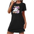 thumbnail image 2 of Tnhcen Plus Size Women's Halloween Print Sleepwear Dress | Double-Sided Brushed Pajama Set | Soft Big & Tall Sleepwear for Cozy Nights, 2 of 3