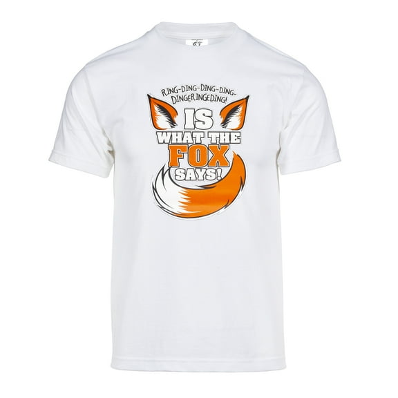 Mens What the Fox Says Short-Sleeve T-Shirt - White - Medium
