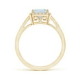 thumbnail image 2 of ANGARA Natural Classic Square Aquamarine Halo Ring in 14K Yellow Gold for Women (Size-6mm) | March Birthstone, Birthday, Anniversary, Jewelry Gift for Women | Natural Aquamarine Ring, 2 of 9