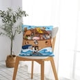 thumbnail image 5 of Yiaed Animals on Noah's Ark Floating Print Pillow Covers Super Soft Decorative Square Throw Pillow Covers Case Cushion Covers for Sofa Couch Bedroom Car Decor（No pillow core）-22"x22", 5 of 7