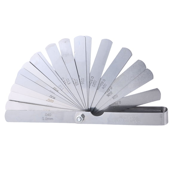 32 Pieces Feeler Gauges 0.001-0.04" (0.03-1.00mm) Tapered Feeler Gauge Set Stainless Steel Thickness Gauges