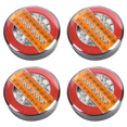 thumbnail image 1 of 4pcs 4 Inch Trailer Dynamic Tail Light 24V LED Truck Brake Light LED Round Water Hamburger for Cars, Boats, Buses, 1 of 1