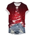 thumbnail image 7 of larppty Christmas Tshirts for Women 2025 Christmas Shirts Xmas Holiday Party Short Sleeve Pullover Tops (Red, XL), 7 of 7