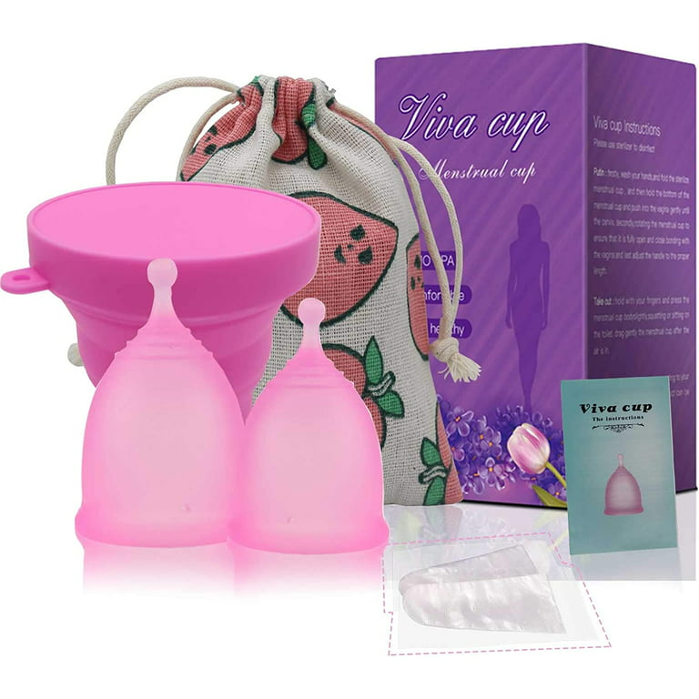 Menstrual Cup Reusable Period Cup Alternative to Tampon and Pad Medical  Grade Silicone Cups Menstrual Disc is Hypoallergenic BPA Free Plastic Free