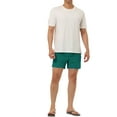 thumbnail image 2 of INSPIRE CHIC Men's Summer Holiday Mesh Lining Drawstring Waist Solid Board Shorts Dark Green 30, 2 of 6