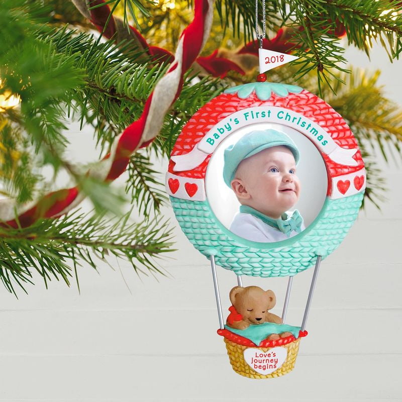 2018 Hallmark Ornament Love's Journey Begins Baby's First Christmas Photo Holder 