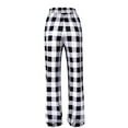thumbnail image 5 of Inglocry Plaid Pajama Pants Women - Fluffy Warm Fleece Pj Bottoms Soft Sleep Lounge Pants with Pockets Gray 2XL, 5 of 9