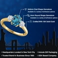 thumbnail image 2 of Gem Stone King 10K Yellow Gold London Blue Topaz and White Moissanite Engagement Ring for Women | 1.96 Cttw | Oval 8X6MM | Gemstone November Birthstone | Size 9, 2 of 7