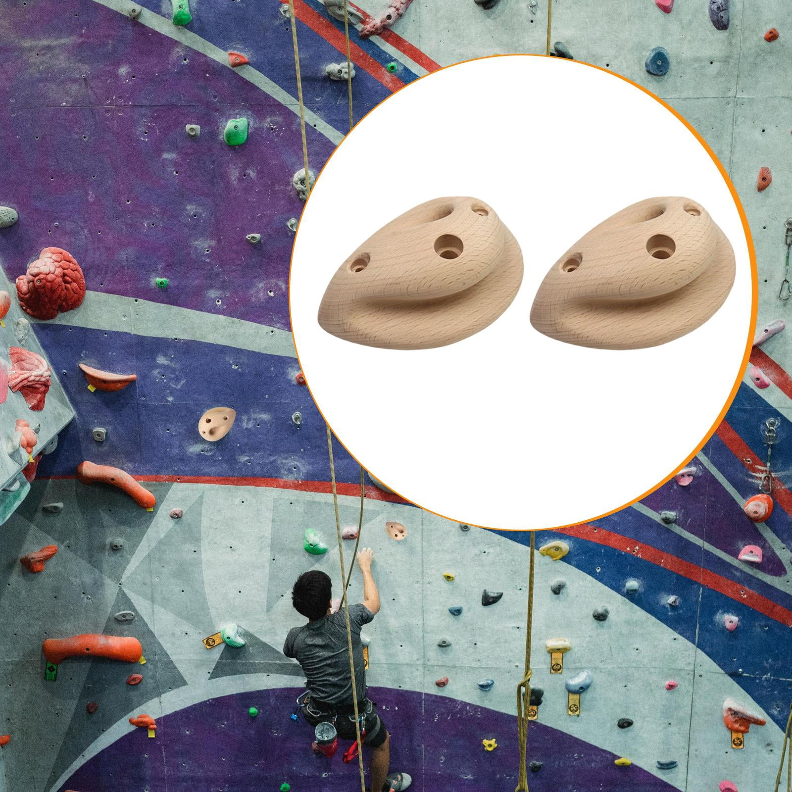 Wswqop 2 Pieces Rock Climbing Holds Climbing Wall Grips Upper Body Workouts Fingerboard
