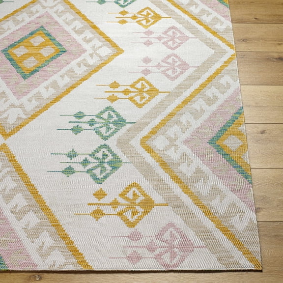 Hauteloom Netia Living Room, Bedroom Patio Outdoor Area Rug - Farmhouse - Light Gray - 5'2" x 7'