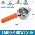 thumbnail image 3 of Zulay Lemon Squeezer Stainless Steel with Premium Heavy Duty Solid Metal Squeezer Bowl and Food Grade Silicone Handles - Large Manual Citrus Press Juicer and Lime Squeezer Stainless Steel (Orange) Large Orange, 3 of 7
