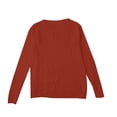 thumbnail image 4 of TRUBKH Womens Sweaters V Neck Tops Long Sleeve Shirts Lightweight Sweater Business Casual Outfits for Women Womens Thermal Tops Oversized Sweaters for Women Cute Outfits for Women Red M, 4 of 5