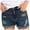 Dark Blue, variant on Jeans for Women Solid Denim Shorts Pokets Hole Casual Zipper Fringe Jeans Pants