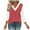 Red, variant on Timegard Tops for Women Summer 3/4 Length Sleeve V Neck Loose Comfy Casual Color Block Shirts Blouse