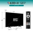 thumbnail image 2 of Hisense 85-Inch Class QD7N Series QLED 4K UHD Google Smart TV (85QD7N, 2024 Model) - QLED, Native 144Hz, Motion Rate 240, Dolby Vision Atmos, Direct Full Array, Game Mode Pro, Voice Remote, 2 of 12