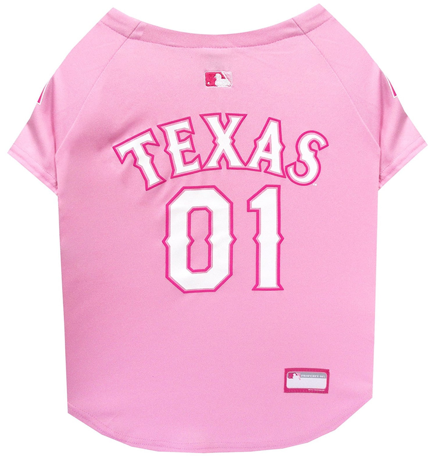 Pets First MLB Texas Rangers Baseball Pink Jersey Licensed MLB Jersey