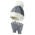 thumbnail image 3 of MEICHEN Warm Set for Women Women's Daily Routine Hairball Knitted Hat Christmas Hat Gloves Two Piece Set Winter Fashion Must Have, 3 of 3