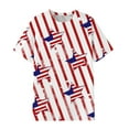 thumbnail image 4 of Wycnly Womens Shirts Loose Independence Day Patriotic Tops for 4th of July Summer Short Sleeve Crewneck Ladies USA Flag Print Tops and Blouses White XXL, 4 of 4