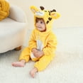 thumbnail image 4 of Meitianfacai Newborn Baby Onesie Snowsuit Fleece Lined Outfits with Zipper, Warm Hooded Romper for Infant,Yellow,Size:6-12 Months, 4 of 8