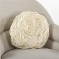 thumbnail image 1 of SARO 160.CH16R 16 in. Round Rose Design Poly Filled Pillow - Chocolate, 1 of 1