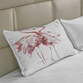 thumbnail image 2 of Flamingo Knitted Quilt Pillowcover, Flamingo Couple Kissing Romance Passion Partners in Love Watercolor Effect, Standard King Size Pillow Cover for Bedroom, 36" x 20", Dark Coral White, by Ambesonne, 2 of 2