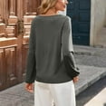thumbnail image 5 of biudgviw Womens Blouses Dressy Casual Fashion Long Sleeve Work Tops Solid Color V Neck Pullover Shirts for Going Out Clothes, 5 of 5