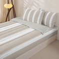 thumbnail image 2 of Castle Fairy Retro Thin Vertical Stripe Zipper Twin Comforter Sets with Fitted Sheet and 2 Pillowcases,Abstract Wide Band Zipper Bedding Set,Taupe White,Reversible, 2 of 5