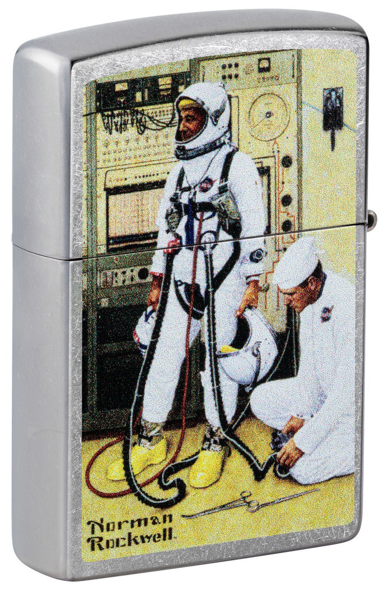 Zippo Norman Rockwell Astronaut Street Chrome Pocket Lighter