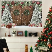 Holiday Tapestry Christmas Wall Decor Festive Room Decoration Polyester Fabric Hanging Art Seasonal Home Accent Large Wall Covering Gift