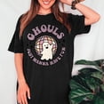 thumbnail image 2 of Fun Ghouls Ghost T-Shirts for Women Men, Halloween Graphic Tee Short Sleeve Tops - Vintage Black, 2 of 5