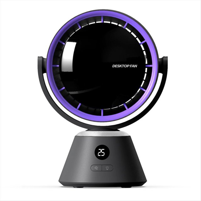 Ventilador Turbo de Alta Velocidad con Cabezal Agitador con Luz, Pantalla Digital, Alta Potencia EóLica, Ventilador PequeñO USB de CirculacióN de Mesa