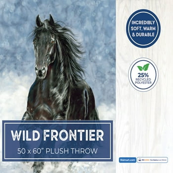 Wild Frontier Wilderness Plush Horse Throw, 50"x60"