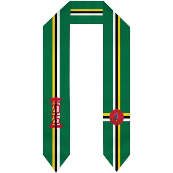 Class of 2025 Dominica Flag Graduation Stoles Shawls Sash International Study Graduate Scarves