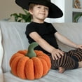 thumbnail image 2 of 3D Simulated Pumpkin Pillow Farmhouse Style Halloween Decorative Cushion, Soft Woven Plush Throw Pillow for Thanksgiving Christmas Fall Decor Bedroom Sofa Couch Party Supplies, 2 of 9