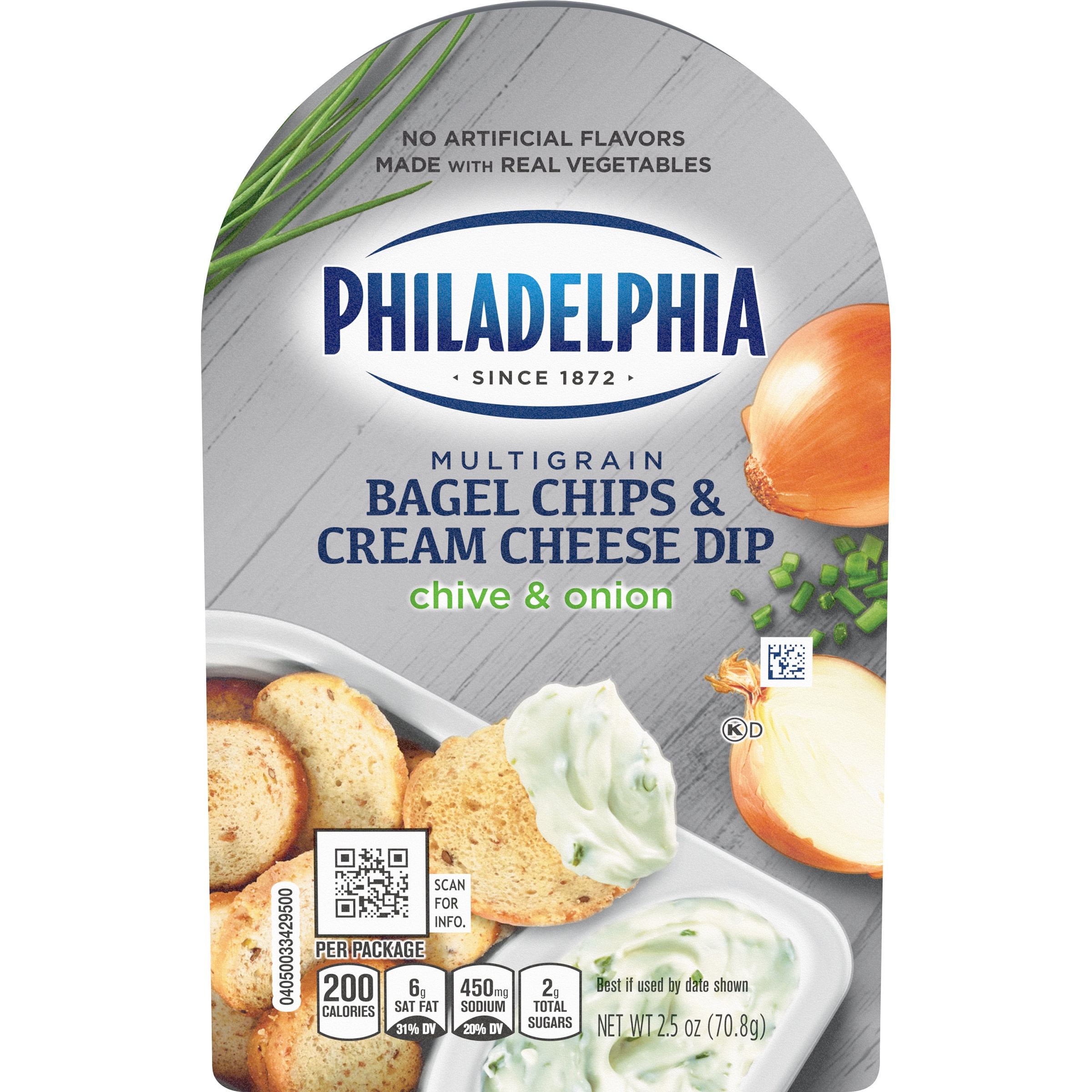 Philadelphia Multigrain Bagel Chips & Chive & Onion Cream Cheese Dip